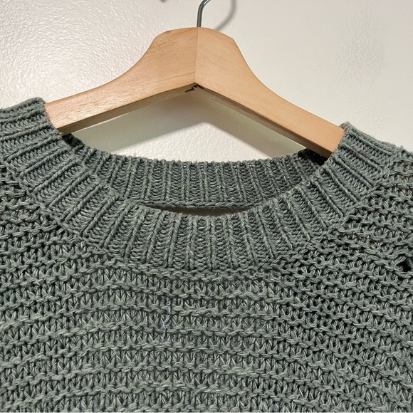 Aerie Open Back Sage Green Knit Sweater Size XS - Picture 6 of 6